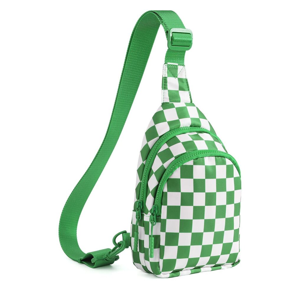 8987 Checkered Sling Bag Small Backpack Crossbody Chest Bag Fanny Packs